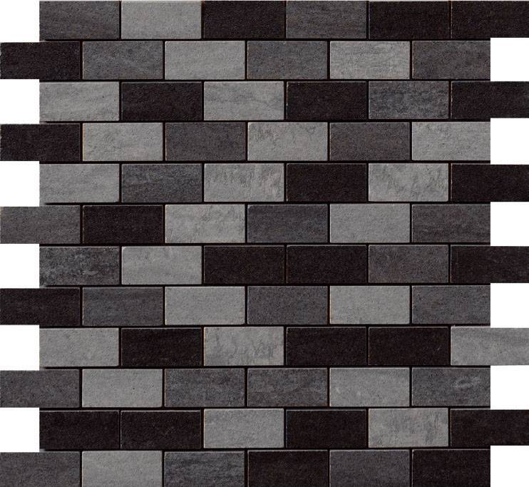 Kaleido Cenere/Grigio/Nero 1x2 Mosaic