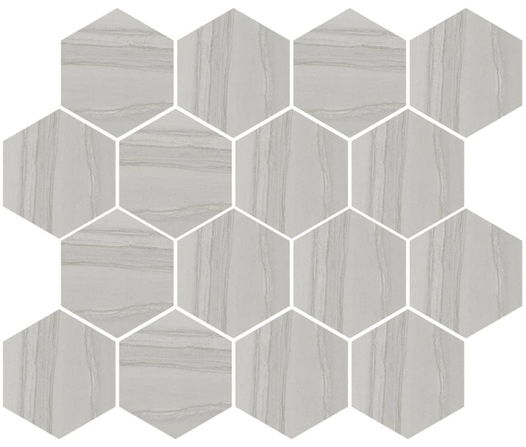 Silver Grey Hexagon Mosaic Happy Floors