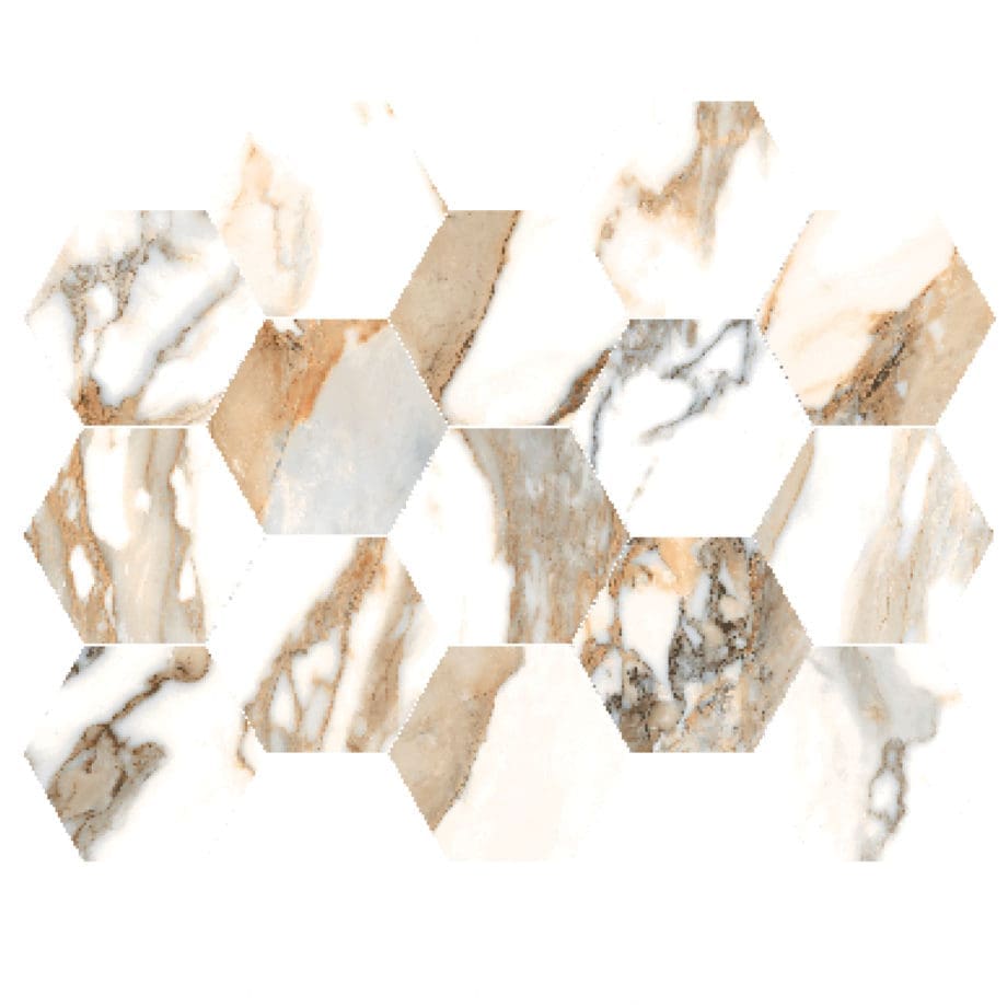 Crash Beige hexagon mosaic