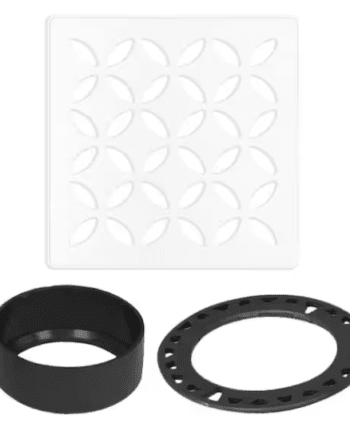 Kerdi-Drain 4 in. Matte White Floral Drain Grate KDIF4GRKMBWD5